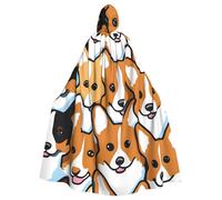 WHJDPP Capa con capucha para adultos con estampado de Corgi, para Halloween, súper grande, sin cremallera