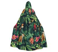 WHJDPP Capa con capucha para adultos con estampado de criaturas tropicales del bosque tropical, sin cremallera, cómoda y duradera para juegos de rol