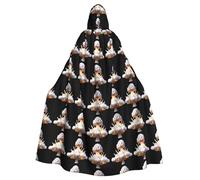 WHJDPP Capa con capucha para adultos con estampado de nube de hongos de explosión y pajarita para fiestas de disfraces, cosplay