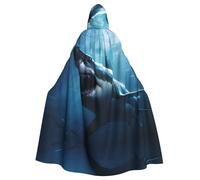 WHJDPP Capa con capucha para adultos con estampado de tiburón blanco, súper grande, sin cremallera