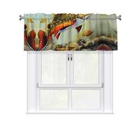 WHJDPP Cenefa de cortina con estampado de truchas de arroyo, 54 x 18 pulgadas, cubierta de ventana de piel de melocotón con diseño impreso, filtro de luz para decoración de cocina