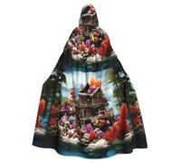 WHJDPP Chalet By The Sea Picture - Capa con capucha para adultos con pajarita para fiestas de disfraces, cosplay