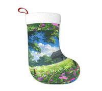 WHJDPP Chalet in The Grassland - Calcetines decorativos de Navidad para decorar durante Halloween, Navidad y Año Nuevo