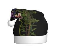 WHJDPP Flores creciendo hacia arriba Imagen Sombreros de Navidad de felpa para hombres y mujeres, gorras de fiesta de Año Nuevo para adultos