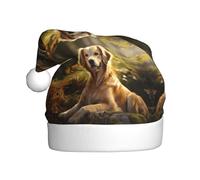 WHJDPP Golden Retriever - Gorro de Navidad impreso para celebraciones festivas de adultos, como regalo para hombres y mujeres
