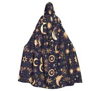 WHJDPP Golden Stars In The Night Sky - Capa con capucha para adultos, para fiestas de disfraces y eventos temáticos