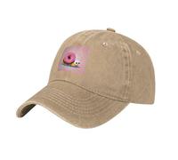 WHJDPP Gorra de béisbol de mezclilla lavada negra con bonito patrón de caracol de dona para hombres y mujeres, ala curvada clásica, Natural, talla única