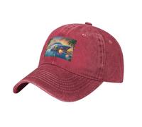 WHJDPP Gorra de béisbol negra con correa ajustable estampada para fiestas en la piscina, de algodón, clásica, para hombres y mujeres, transpirable y elegante, rosso, Talla única