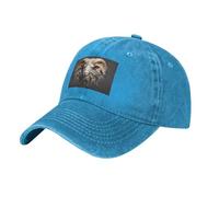 WHJDPP Gorra de béisbol negra con diseño de cabeza de oveja, correa ajustable, algodón clásico para hombres y mujeres, transpirable y elegante, azul, Talla única