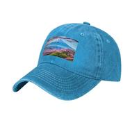 WHJDPP Gorra de béisbol negra con diseño de vaquero Fuji a principios de primavera, gorra de algodón ajustable con ala curvada clásica, azul, Talla única
