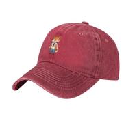 WHJDPP Gorra de béisbol negra para adultos, camisa a rayas, estampado de zorro pequeño, para hombres y mujeres, elegante y duradera, Rojo, talla única
