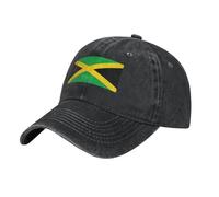 WHJDPP Gorra de béisbol negra para adultos, con la bandera de Jamaica impresa para hombres y mujeres, cómoda y ajustable, NEGRO, talla nica