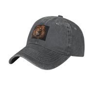 WHJDPP Gorra de béisbol negra para adultos, con la mirada del león impresa para hombres y mujeres, elegante y duradera, Deep Heather, talla única