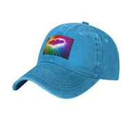 WHJDPP Gorra de béisbol negra para adultos, diseño de corazones del orgullo gay de color arcoíris, para hombres y mujeres, elegante y duradera, Azul, talla única