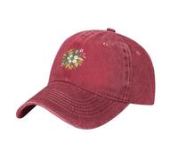 WHJDPP Gorra de béisbol negra para adultos, patrón floral borroso, impresa, para hombres y mujeres, cómoda y ajustable, Rojo, talla nica