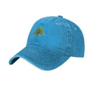 WHJDPP Gorra de béisbol negra para adultos, un árbol grande lleno de campanas pequeñas, impresa, para hombres y mujeres, uso deportivo de viaje, Azul, talla nica
