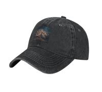 WHJDPP Gorra de béisbol negra para adultos, un pequeño árbol lleno de cuerdas de luces impresa para hombres y mujeres, uso deportivo de viaje, NEGRO, talla nica
