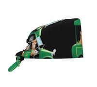WHJDPP Gorra de trabajo para limpieza de imágenes de coche de animales pequeños en el verde para mujeres y hombres, ajustable, absorbe el sudor, transpirable