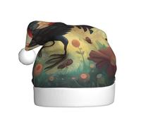 WHJDPP Gorras de Navidad de felpa para hombres y mujeres, con imagen de gallo grande que atrapa insectos, gorras de fiesta de Año Nuevo para adultos