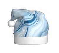 WHJDPP Gorro de Navidad con estampado de piedra de ónix azul pálido para adultos, suave y esponjoso, ideal para uso a largo plazo