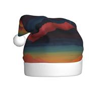 WHJDPP Gorro de Navidad estampado de amanecer para celebraciones festivas de adultos, como regalo para hombres y mujeres