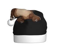 WHJDPP Happy Ice Cream Sloth Picture - Sombreros de Navidad de felpa para hombres y mujeres, gorras de fiesta de Año Nuevo para adultos