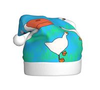 WHJDPP Happy White Goose Picture - Sombreros de Navidad de felpa para hombres y mujeres, gorras de fiesta de Año Nuevo para adultos