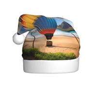 WHJDPP Hawaii Hot Air Balloon Picture - Sombreros de Navidad de felpa para hombres y mujeres, gorras de fiesta de Año Nuevo para adultos