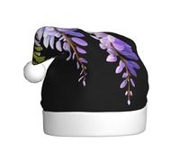 WHJDPP Hermoso sombrero de Navidad con imagen de flores de glicina para adultos, para Navidad, Halloween, Año Nuevo, ventas, promociones