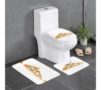WHJDPP - Juego de 3 alfombrillas antideslizantes para baño, 24 x 16 pulgadas, diseño de pizza de menta refrescante, alfombras ovaladas y rectangulares para inodoro, tocador y baños