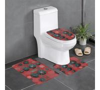 WHJDPP Juego de 3 alfombrillas antideslizantes para baño con estampado de armas biológicas, rectangulares, en forma de U y ovaladas para inodoro, tocador y baño de 24 x 16 pulgadas