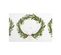 WHJDPP Juego de 6 manteles individuales con estampado de paloma blanca para mesa de comedor, para hogares y banquetes, fáciles de limpiar a temperatura ambiente para un uso duradero