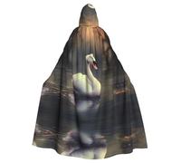 WHJDPP La capa con capucha Happy Little Swan Picture para adultos es un poncho con capucha súper grande, cómodo y duradero de Halloween