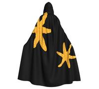 WHJDPP La capa con capucha para adultos con diseño de estrella de mar de lunares es un poncho con capucha súper grande, cómodo y duradero para Halloween