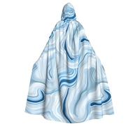 WHJDPP La capa con capucha para adultos con estampado azul pálido de piedra de ónix es un poncho con capucha súper grande, cómodo y duradero para Halloween