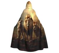 WHJDPP La capa con capucha para adultos con estampado de animales salvajes es un poncho con capucha súper grande, cómodo y duradero de Halloween