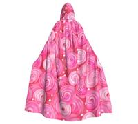WHJDPP La capa con capucha para adultos con estampado de caramelo rosa es un poncho con capucha súper grande, cómodo y duradero para Halloween