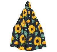 WHJDPP La capa con capucha para adultos con estampado de girasol Bloom es un poncho con capucha súper grande, cómodo y duradero para Halloween