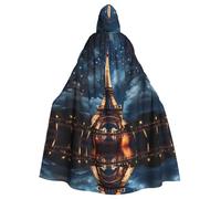 WHJDPP La capa con capucha para adultos con estampado de la Torre de París es un poncho con capucha de Halloween súper grande, cómodo y duradero