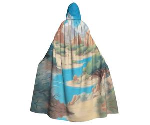 WHJDPP La capa con capucha para adultos con estampado de oasis in the desert es un poncho con capucha de Halloween súper grande, cómodo y duradero