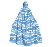 WHJDPP La capa con capucha para adultos con estampado de olas de cielo claro es un poncho con capucha súper grande, cómodo y duradero para Halloween