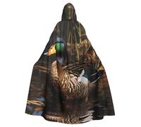 WHJDPP La capa con capucha para adultos con estampado de pato mallard es un poncho con capucha súper grande, cómodo y duradero para Halloween