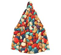 WHJDPP La capa con capucha para adultos con estampado de piedras de colores es un poncho con capucha súper grande, cómodo y duradero para Halloween