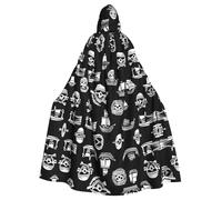 WHJDPP La capa con capucha para adultos con estampado de piratas en blanco y negro es un poncho con capucha súper grande, cómodo y duradero para Halloween