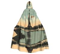 WHJDPP La capa con capucha para adultos con estampado de postales vintage de París es un poncho con capucha súper grande, cómodo y duradero de Halloween