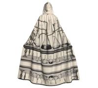 WHJDPP La capa con capucha para adultos con estampado de química es un poncho con capucha súper grande, cómodo y duradero para Halloween