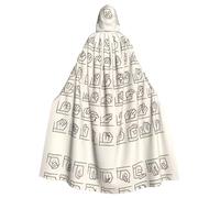 WHJDPP La capa con capucha para adultos con estampado del alfabeto de lenguaje de señas es un poncho con capucha súper grande, cómodo y duradero de Halloween