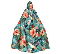 WHJDPP La capa con capucha para adultos con estampado floral de colibrí es un poncho con capucha súper grande, cómodo y duradero para Halloween