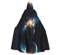 WHJDPP La capa con capucha para adultos con estampado Space Planet Earth es un poncho con capucha súper grande, cómodo y duradero para Halloween