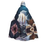 WHJDPP La capa con capucha para adultos con imagen de pez tropical blanco es un poncho con capucha súper grande, cómodo y duradero para Halloween
